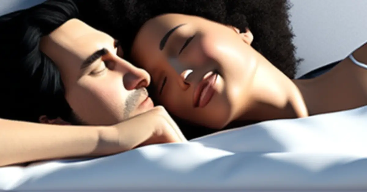 A man and woman sleeping together